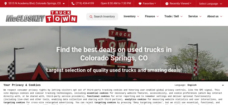 Screenshot McCloskey Truck Town