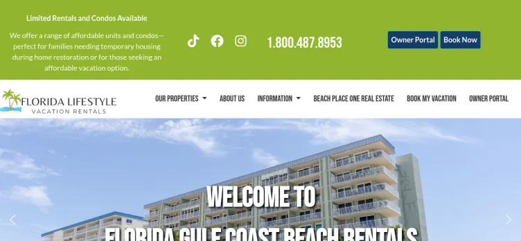 Screenshot Florida Lifestyle Vacation Rentals