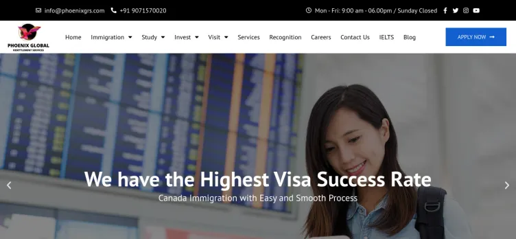 Screenshot Phoenix Global Resettlement Services