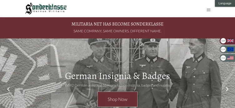 Screenshot Militaria Net