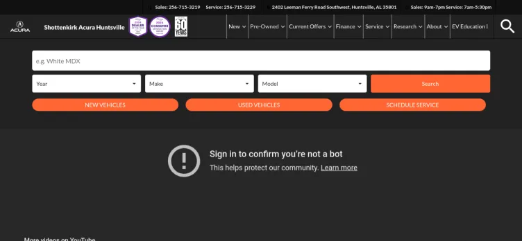 Screenshot Shottenkirk Acura Huntsville