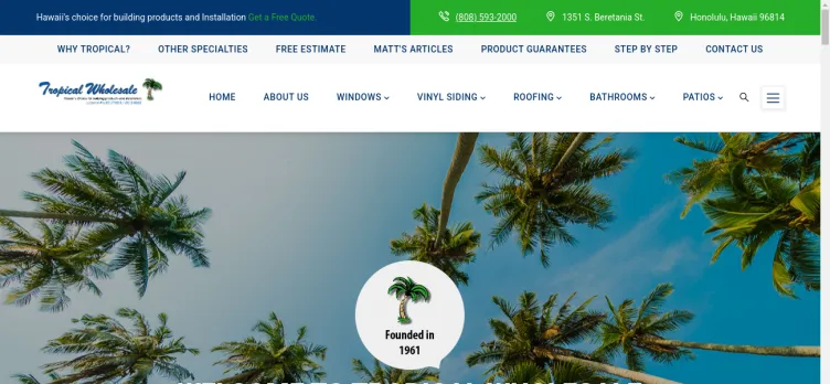 Screenshot Tropical Wholesale