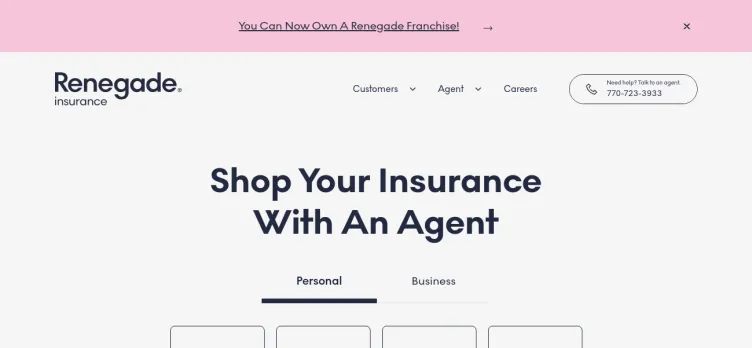 Screenshot Renegade Insurance