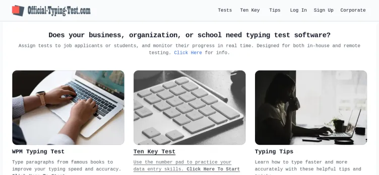 Screenshot Official-typing-test