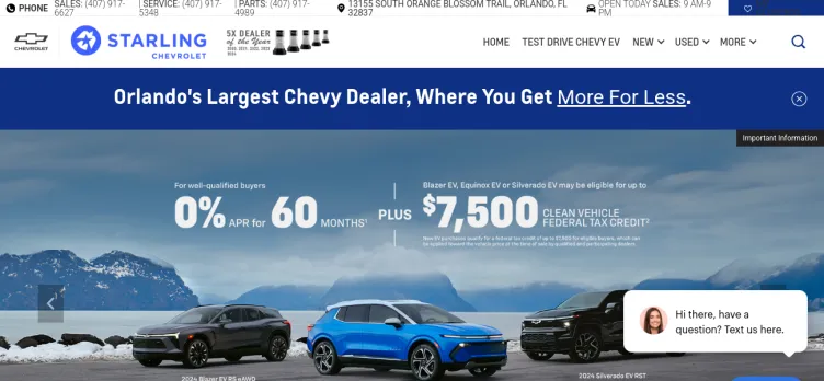 Screenshot Starling Chevrolet