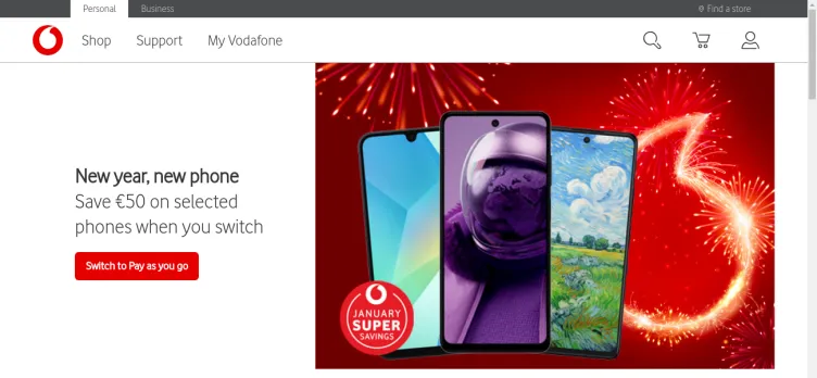 Screenshot Vodafone IE