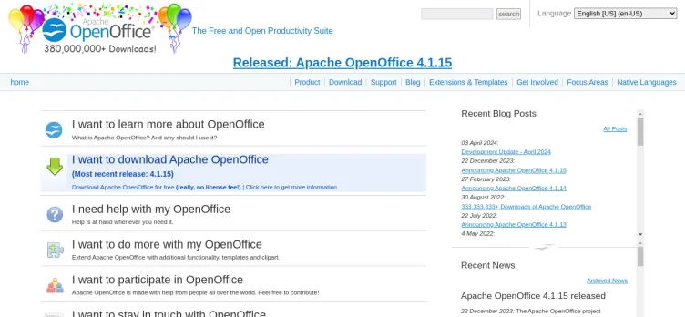 Screenshot Apache OpenOffice