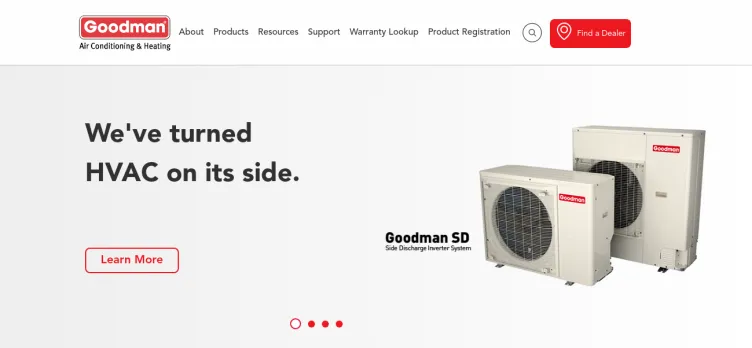 Screenshot Goodman Manufacturing
