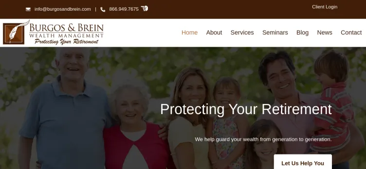 Screenshot Burgos & Brein Wealth Management