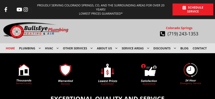 Screenshot BullsEye Plumbing Heating & Air