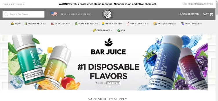 Screenshot Vape Society Supplies