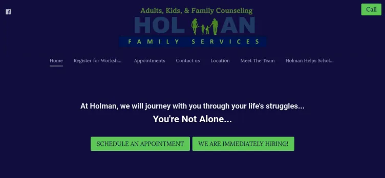 Screenshot Holman Family Services