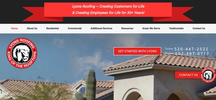 Screenshot Lyons Roofing
