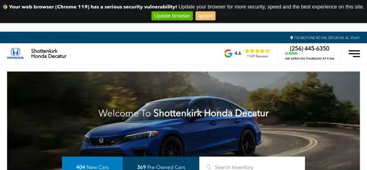Screenshot Shottenkirk Honda Decatur