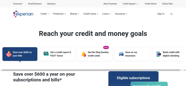 Screenshot Experian