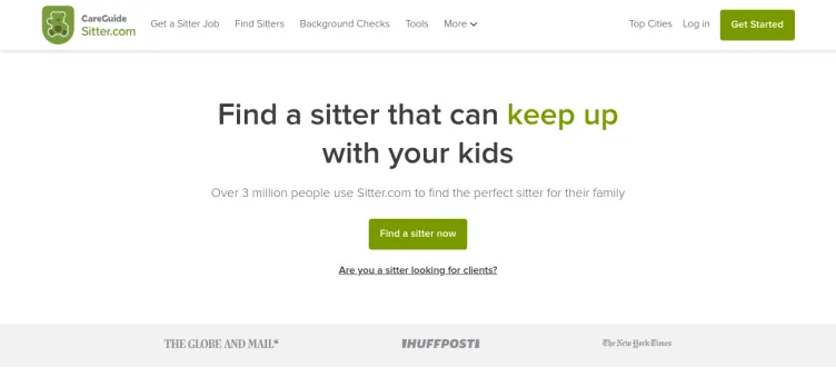 Screenshot Sitter.com