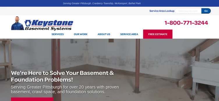 Screenshot Keystone Basement Systems and Structural Repair