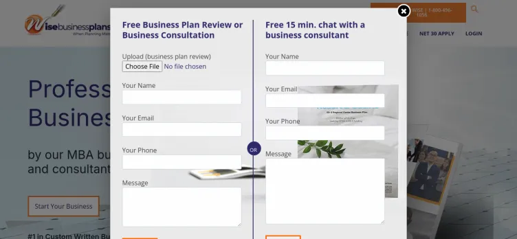 Screenshot Wise Business Plans