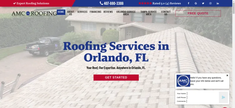 Screenshot AMC Roofing