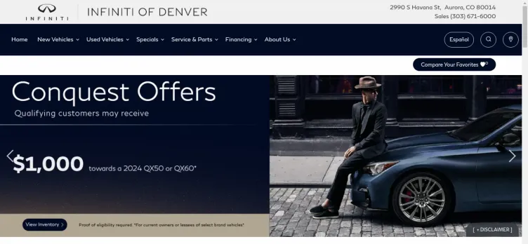 Screenshot Infiniti of Denver