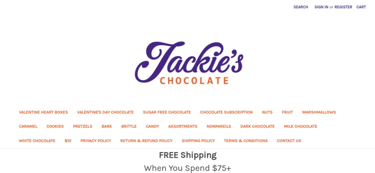 Screenshot Jackie's Chocolate
