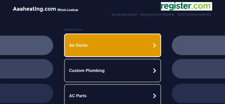 Screenshot AAA Heating & Air Conditioning Service