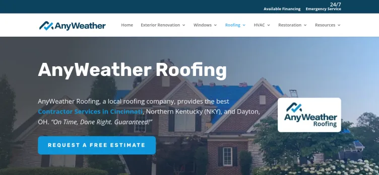 Screenshot AnyWeather Roofing