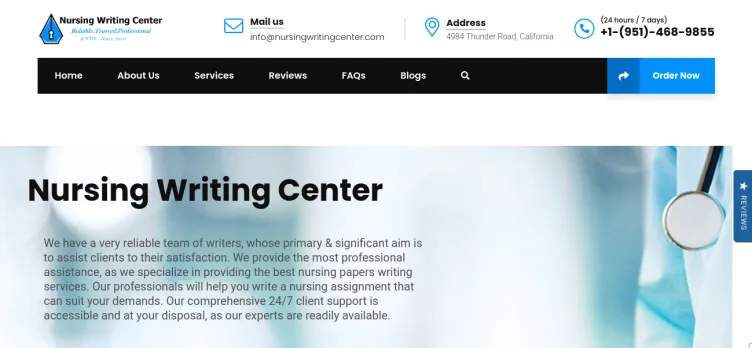 Screenshot Nursing Writing Center
