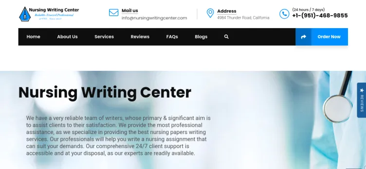 Screenshot Nursing Writing Center