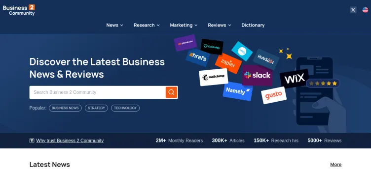 Screenshot Business2Community