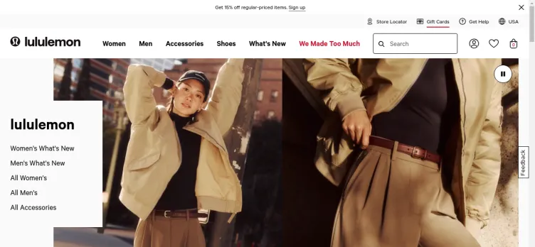 Screenshot Lululemon