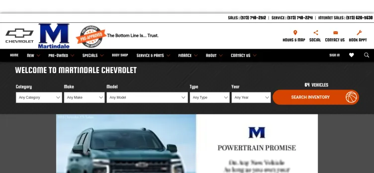 Screenshot Martindale Chevrolet