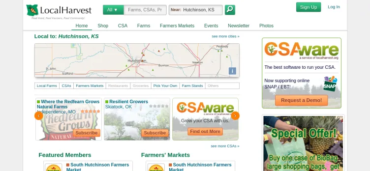 Screenshot Local Harvest