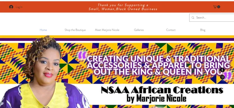Screenshot NSAA African Creations by Marjorie Nicole
