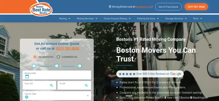 Screenshot Boston Best Rate Movers