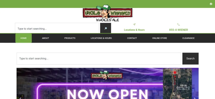 Screenshot Uncle Wiener's Wholesale - Regina