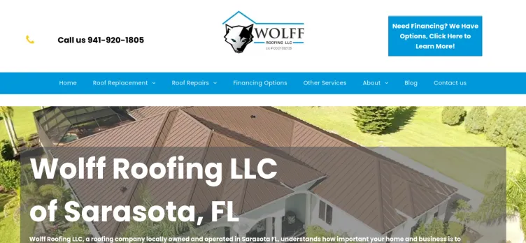 Screenshot Wolff Roofing