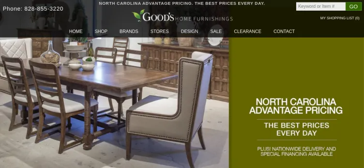 Screenshot Good's Home Furnishings