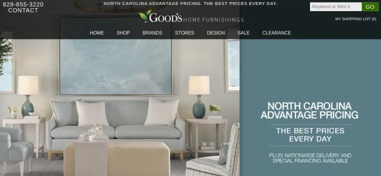 Screenshot Good's Home Furnishings