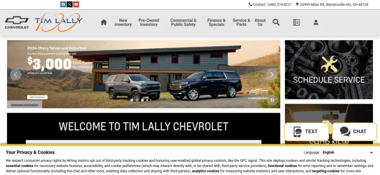 Screenshot Tim Lally Chevrolet