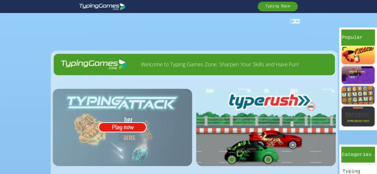 Screenshot Typinggames.zone