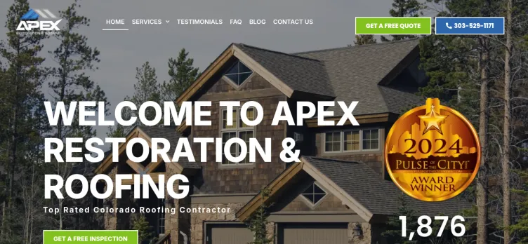 Screenshot Apex Restoration & Roofing