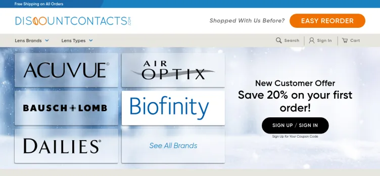 Screenshot DiscountContactLenses