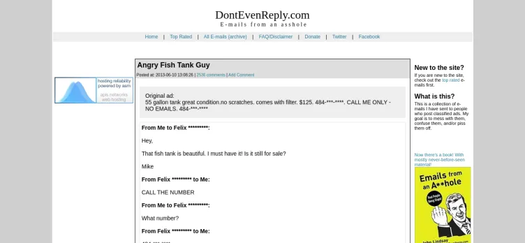 Screenshot DontEvenReply.com