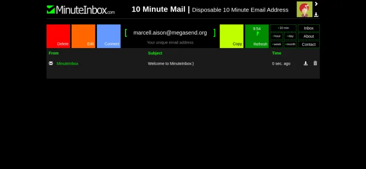 Screenshot MinuteInbox