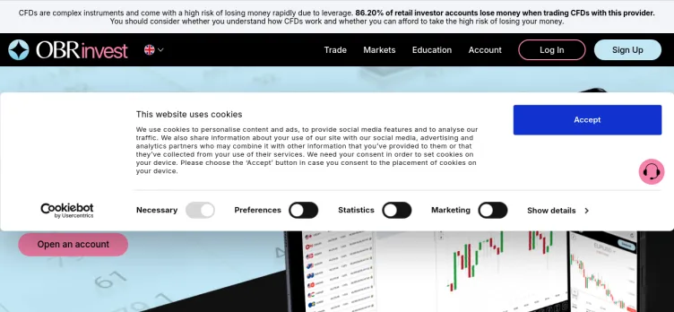 Screenshot OBRinvest Trading Platform