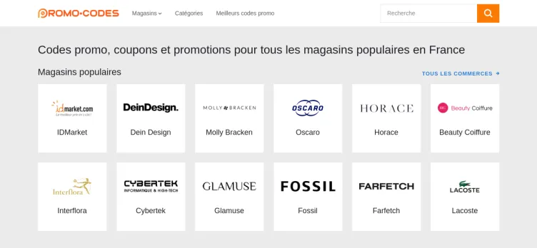 Screenshot Promo-codes.fr
