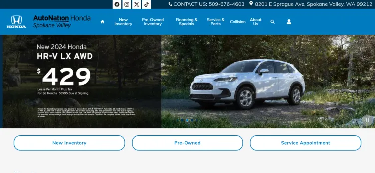 Screenshot AutoNation Honda Spokane Valley