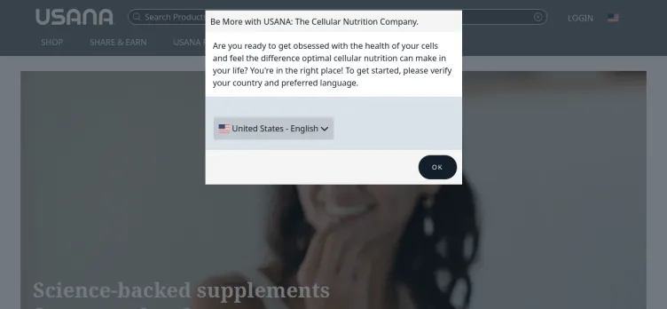 Screenshot USANA Health Sciences