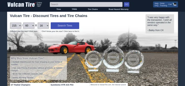 Screenshot Vulcan Tire